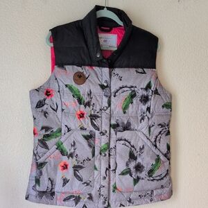 Obermeyer Floral Quilted Vest with Black Accents
